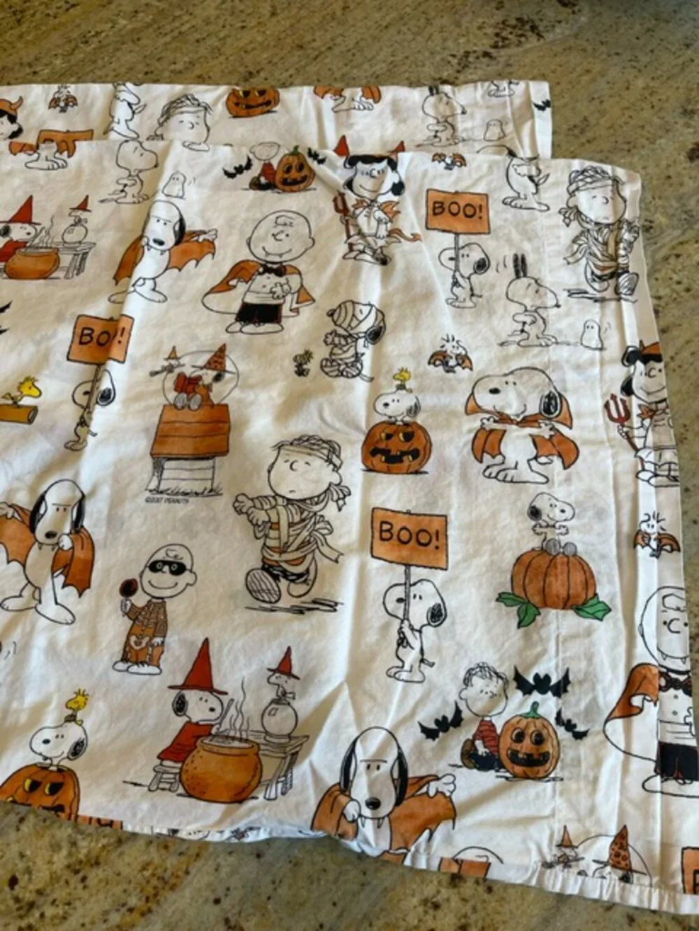 Pottery Barn Kids Peanuts Organic Cotton Snoopy Halloween Pillowcases Set